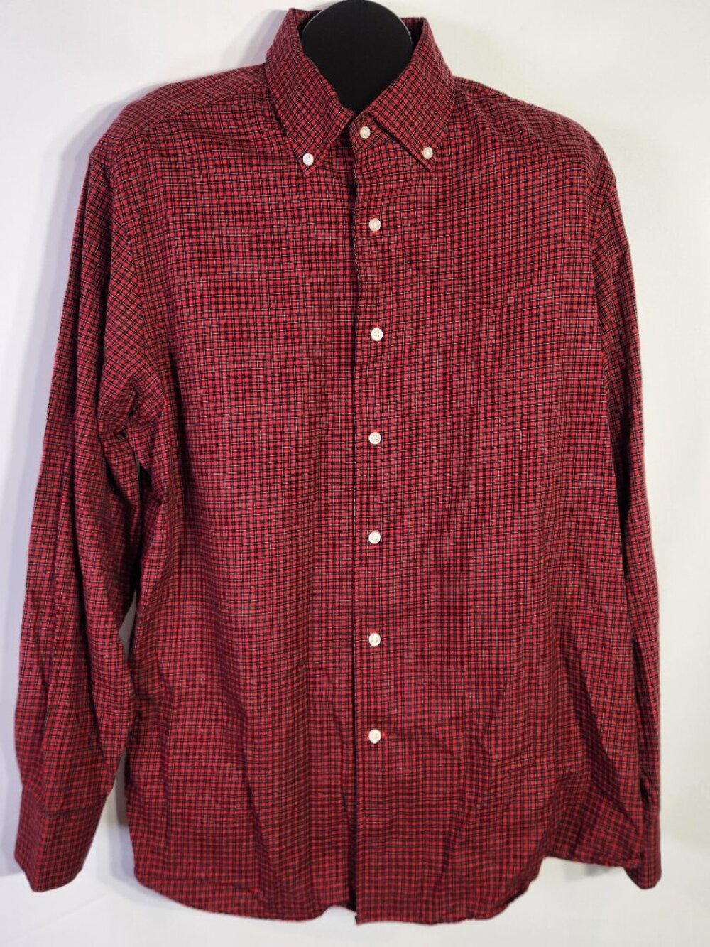 Cremieux Collection Button Up Long Sleeve Red & Black Plaid Shirt – Size XL